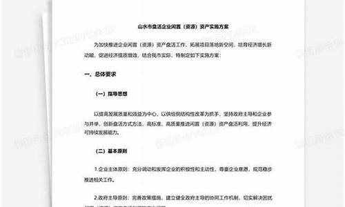 盘活景区资源实施方案_盘活景区资源实施方案怎么写